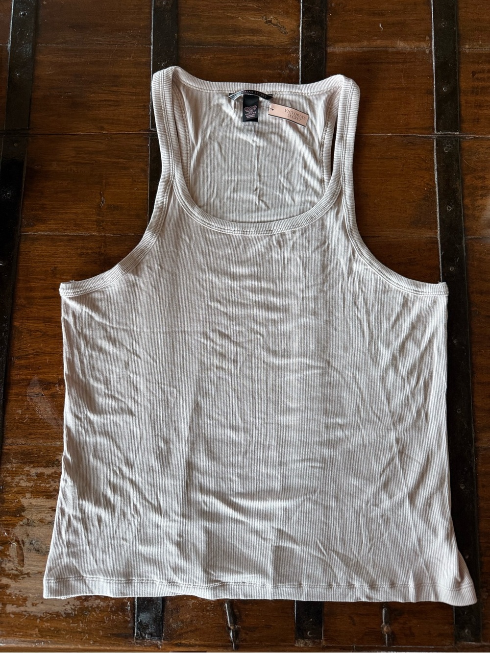Victoria’s Secret Women's Ribbed Tank Top - Oatmeal
